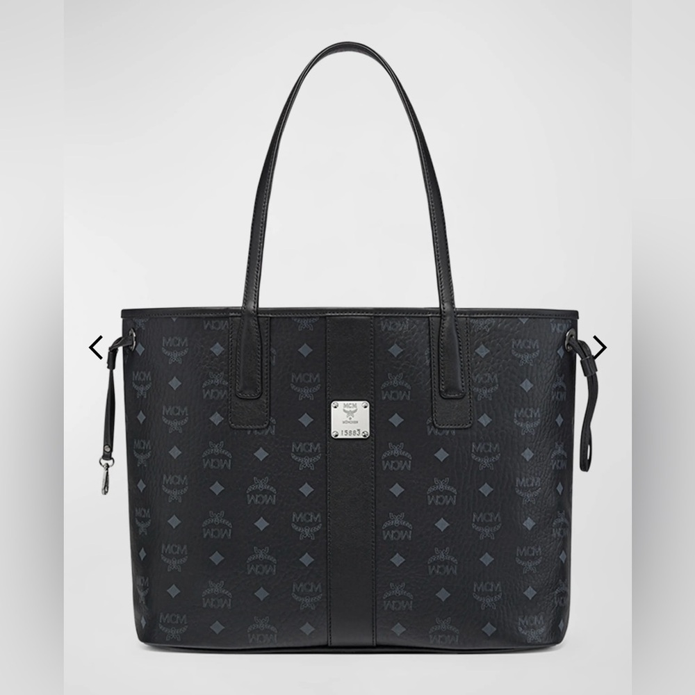 MCM Black and Gray Logo Tote